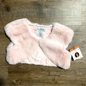 NEW NWT Jona Michelle Pink Pastel Furry Kids Girls Cropped Vest Size 2T